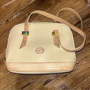 PEBBLED LEATHER DOONEY AND BOURKE SADDLE SATCHEL PURSE